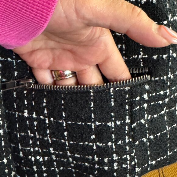 #143 Willow and Clay Embellished Zip Front Cropped Tweed Blazer, Size Small (?) - Picture 6 of 7